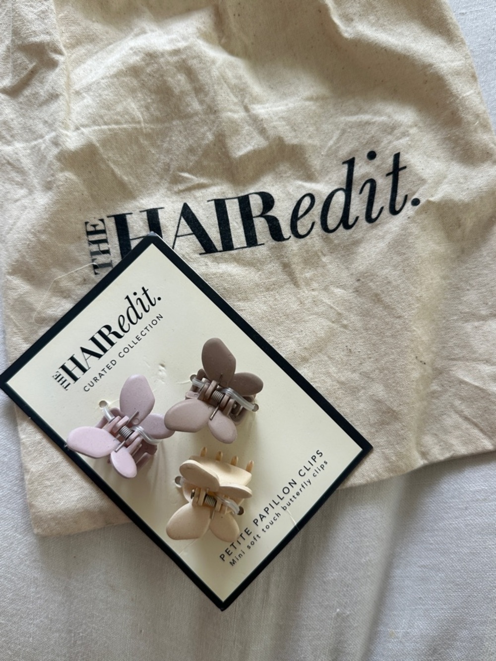 Sephora The HAIRedit Petite Papillon Hair Clips in Beige and Mauve - Picture 2 of 2
